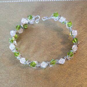 Green Wire Wrapped Bracelet
